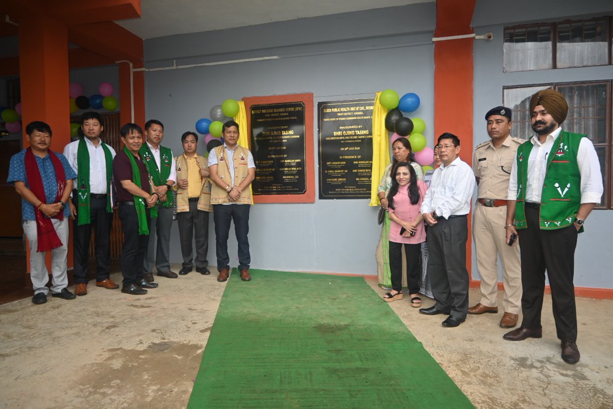 OjingBJP's tweet photo. Inaugurated the newly constructed "District Panchayat Resource Centre (DPRC)" & "Block Public Health Unit at CHC", Deomali in Khonsa, Tirap District today joined in by HMLAs Smti Chakat Aboh ji & Shri Wanglam Sawin ji, Secretary PR, RD & Cooperation, Director Panchayati Raj, DPDO, DC, ZPC & other officials.

These new facilities will highly smoothen the functioning of Panchayati Raj to swiftly address the development of rural areas and the immediate address of healthcare needs.