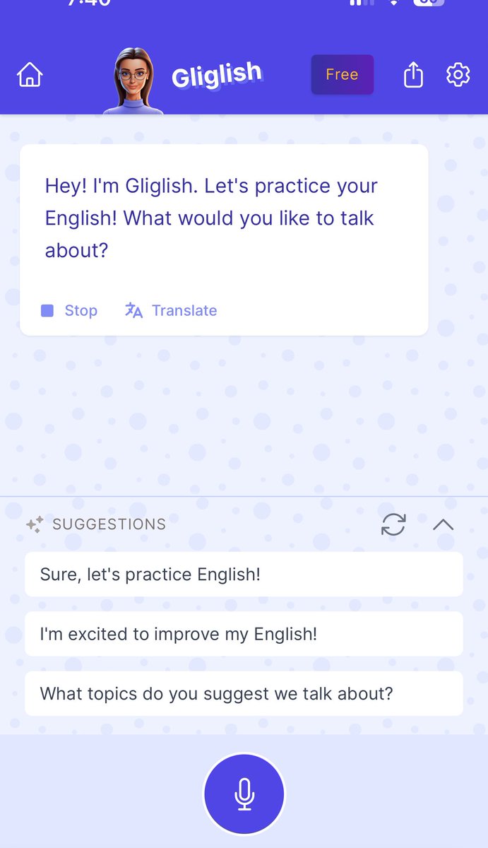 KhTeaching's tweet photo. هذا افضل ذكاء اصطناعي يدربك على مهارة التحدث  Gliglish.
من مميزاته أيضا انه مجاني ويقدم لك مساعده أثناء الممارسه واكثر.... يستحق التجربه.

https://t.co/WFTC9rsoCr https://t.co/gRzfTaeOFF