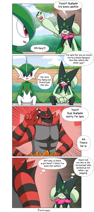 My ♂️ Meowscarada hangout with his friends #ポケモン #ポケモン絵描きさんと繋がりたい #マスカーニャ