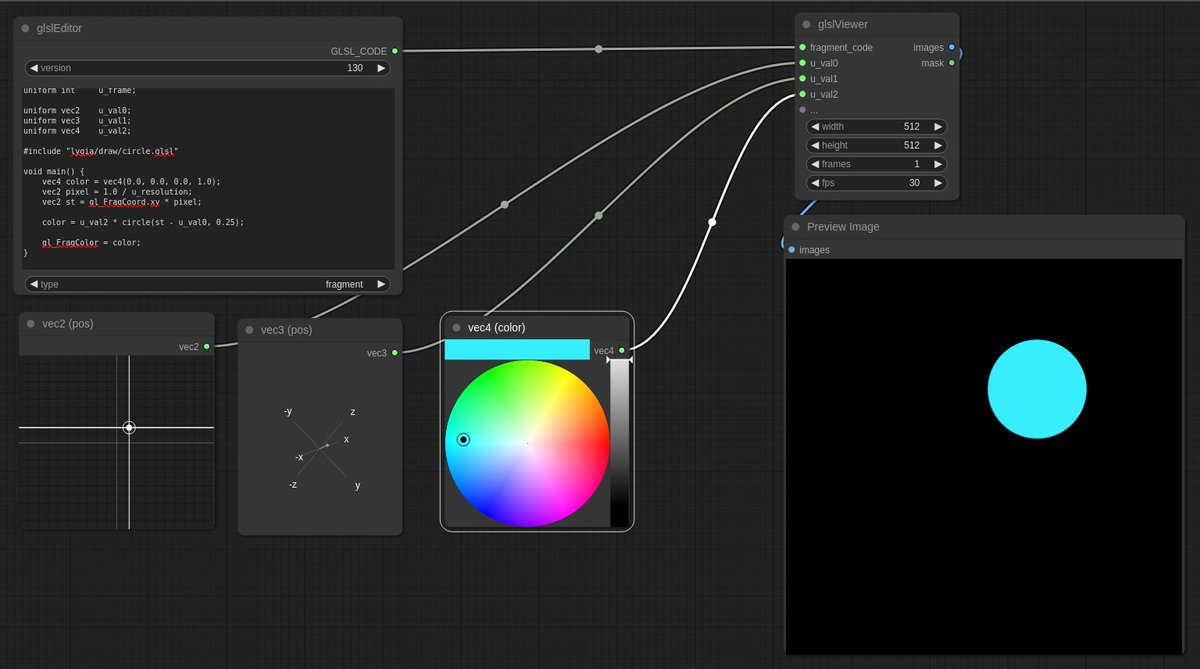glslNodes update for #comfyUI vec2 and vec3 position nodes + vec4 color picker