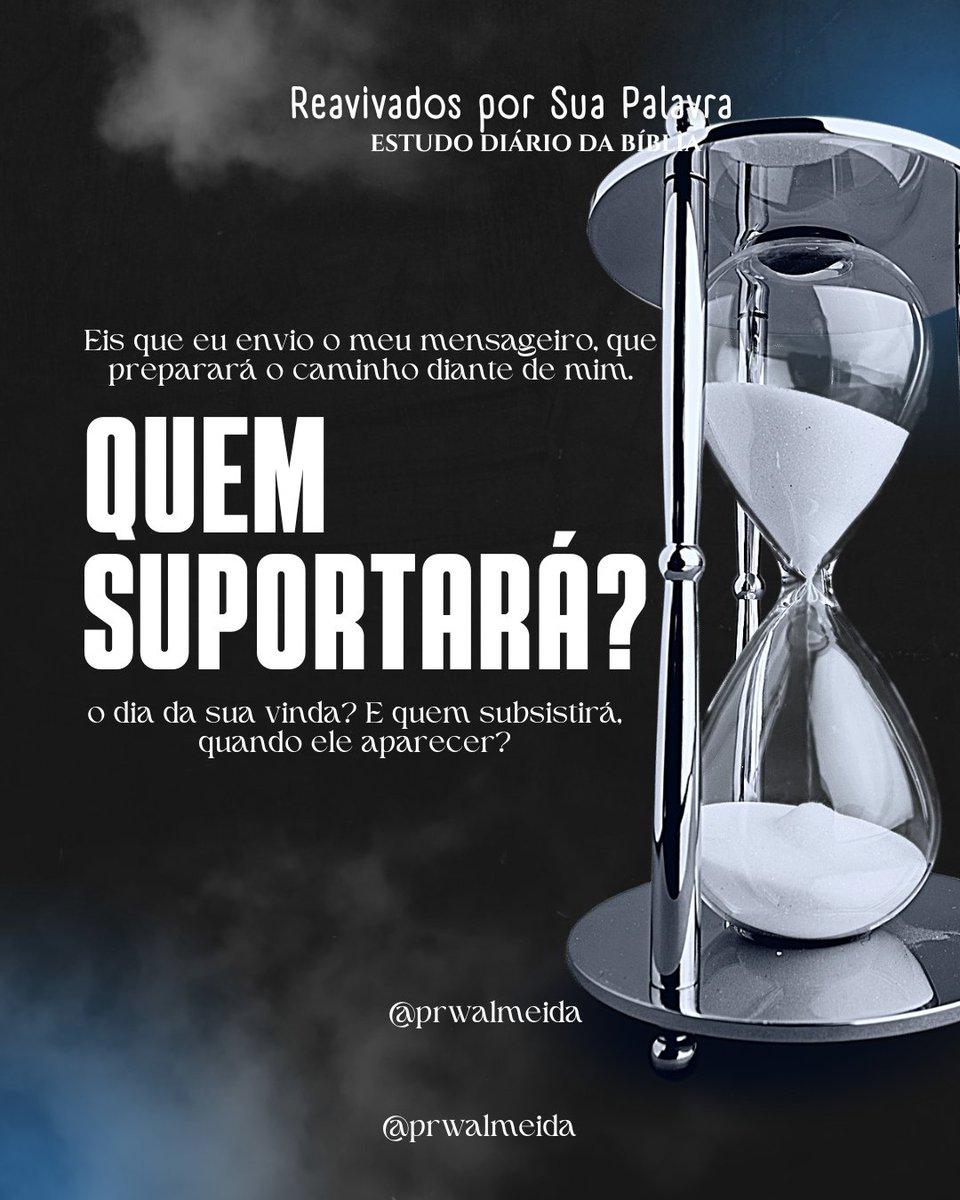 #rpSp - Ml 3 | #SuaVinda
Muitos há no mundo hoje que fecham os olhos às evidências dadas por Cristo para advertir os homens sobre sua vinda.
Paulo ensina ser pecaminoso mostrar-se indiferente aos sinais que devem preceder à segunda vinda de Cristo.
(I Ts5:4-6)
Suporte a espera!