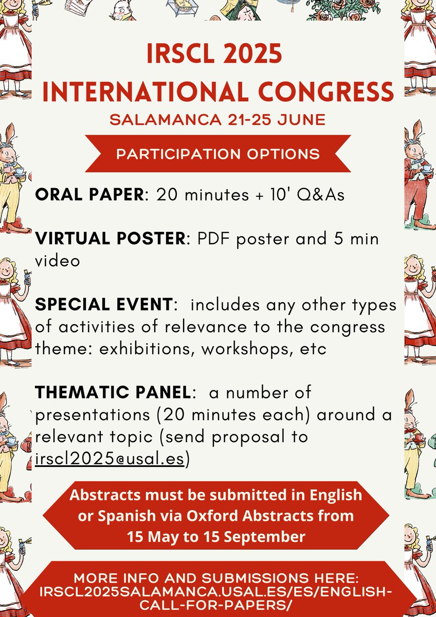 irscl2025_usal's tweet photo. 📣The IRSCL2025 call for papers is open until the 15 September 2024, we encourage you to submit your contributions!!

📣El envío de propuestas para IRSCL2025 está abierto hasta el 15 de septiembre de 2024, ¡¡os animamos a presentar vuestras contribuciones!!

#IRSCL2025 https://t.co/CVS2AAxWpg