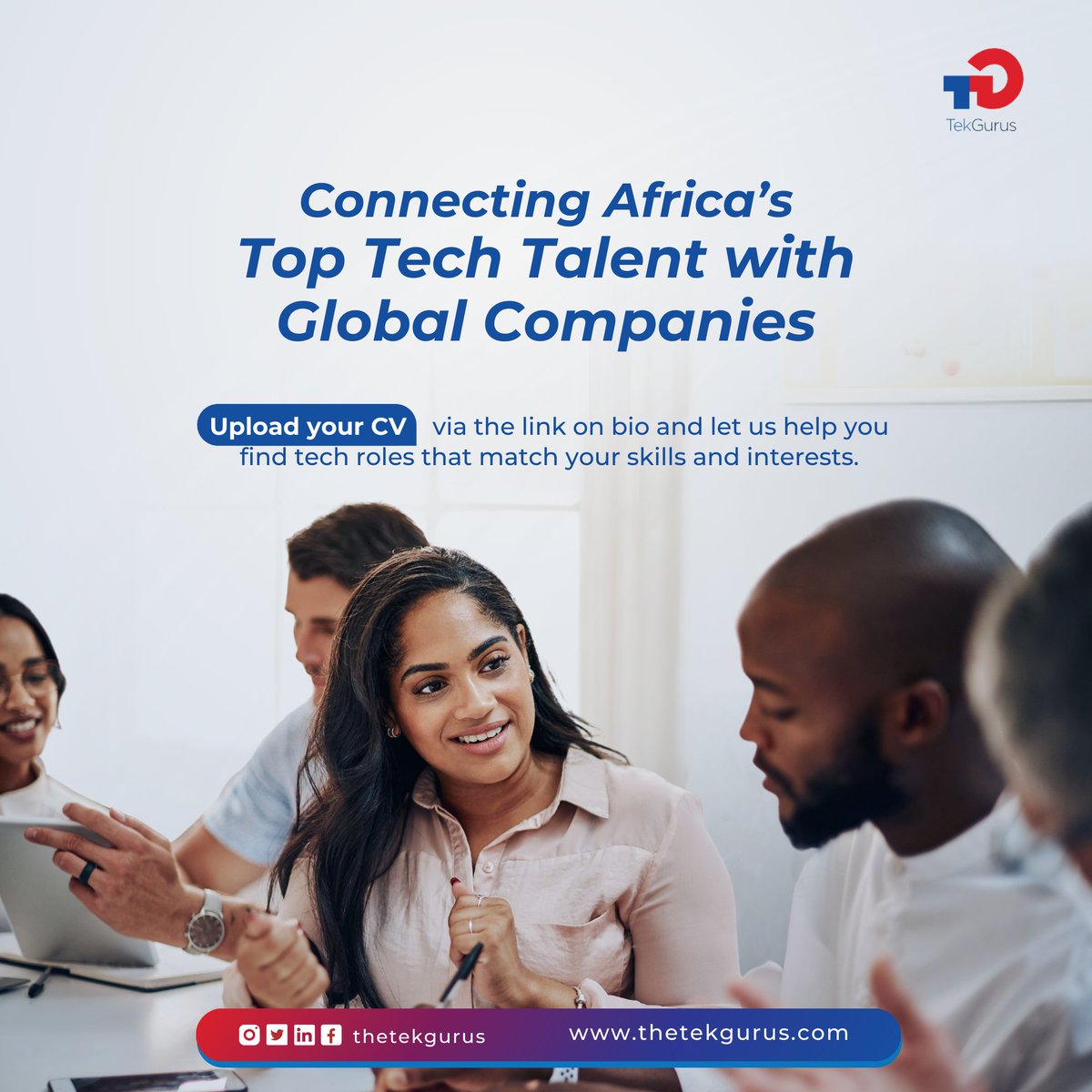 theTekGurus's tweet photo. We help connect top tech talents to leading global companies. Upload your CV today via https://t.co/Tsr68lN87j to get started. https://t.co/HfvbW9sI1Y