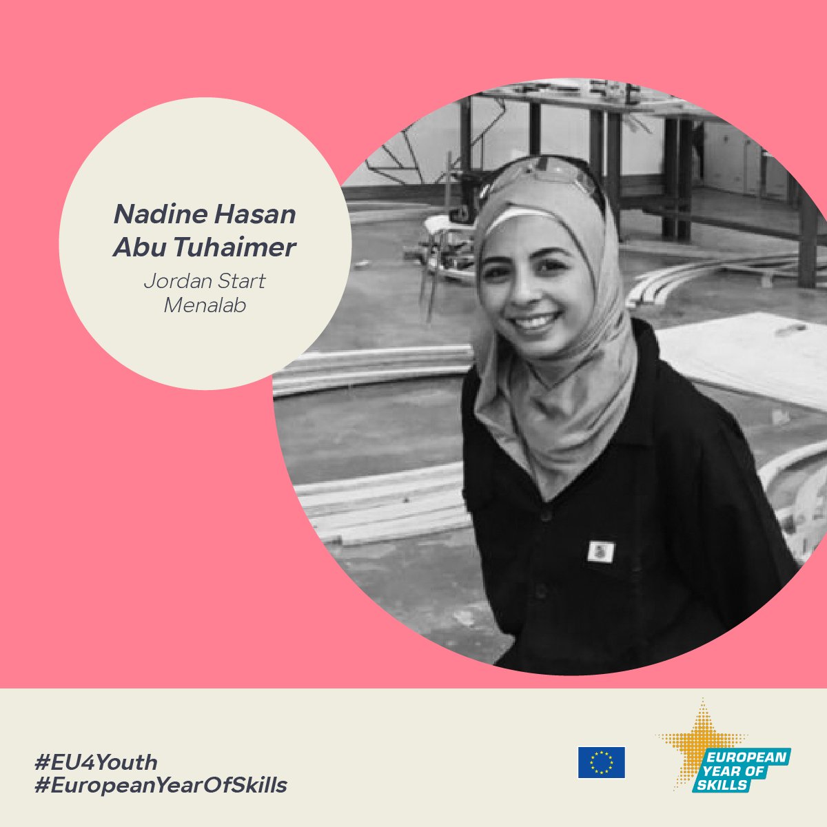 Meet Nadine Abu Tuhaimer 🇯🇴, an innovator empowered by 🇪🇺 EU support! Her journey from Jordanian FabLab to a startup success is proof of the positive impact of EU initiatives.💡🌟

Read the story bit.ly/NadineEN

#EU4Youth
#EuropeanYearOfSkills