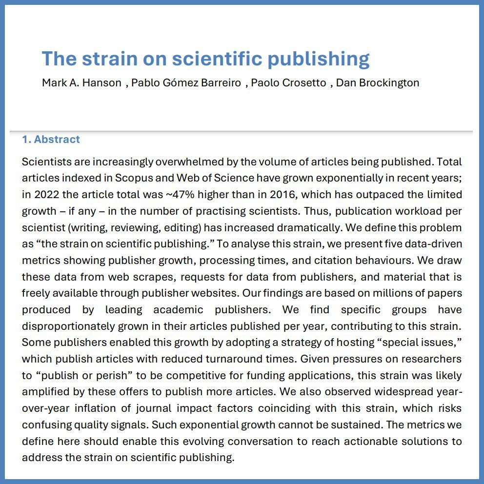 Publishing with Integrity (@fake_journals) on Twitter photo Really interesting article (well preprint - we hope it makes it through peer review) from Mark A. Hanson, Pablo Gómez Barreiro, <a href="/PaoloCrosetto/">Paolo Crosetto</a> and <a href="/danbrockington/">Dan Brockington</a>. buff.ly/458XagQ Really interesting article (well preprint - we hope it makes it through peer review) from Mark A. Hanson, Pablo Gómez Barreiro, <a href="/PaoloCrosetto/">Paolo Crosetto</a> and <a href="/danbrockington/">Dan Brockington</a>. buff.ly/458XagQ