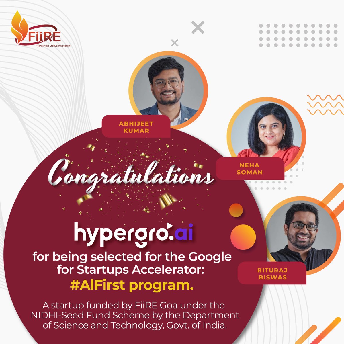 FiiREGoa's tweet photo. #FiiREUpdates: Congratulations https://t.co/SQQio26Ugx on being selected for the Google for Startups Accelerator:#AlFirst program. We Wish you the best!

#FiiREForGoa #TourismTech™

-FiiRE Fatorda, Goa https://t.co/ru43dogDHw