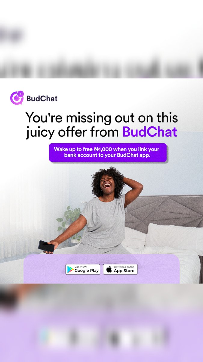 Wake up to free #1,000 alert when you link your bank account to your BudChat app

Don't miss out on this offer

Download Budchat today!

#budchat #explorepage #messagingapp #nocharges #zerocharges #onlinemessagingapp #relatable