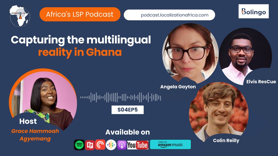 In the bustling streets of Accra, language isn't just a means of communication—it's a currency of opportunity. Angela Gayton, Elvis ResCue, and Colin Reilly unravel it all on Africa's LSP Podcast.
Listen to here: 
podcast.localizationafrica.com/capturing-the-…
#AfricasLSPPodcast #BolingoConsult
