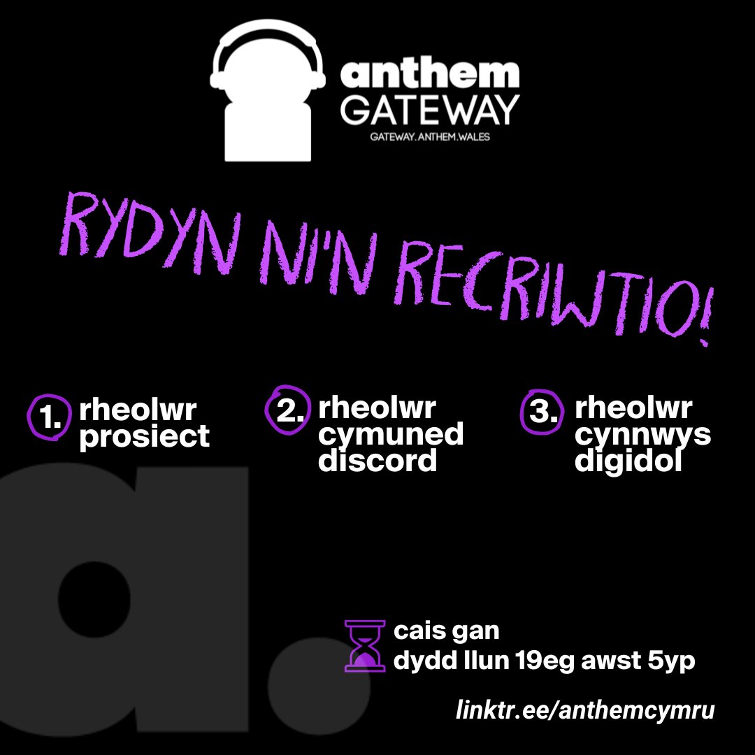 Rydyn ni’n llogi! 3 swydd ar gyfer datblygu Anthem Gateway. Meddwl y gallai hyn fod ar eich cyfer chi?

Dewch o hyd i'r holl becynnau swyddi isod ✨

anthem.wales/who-we-are/wor…