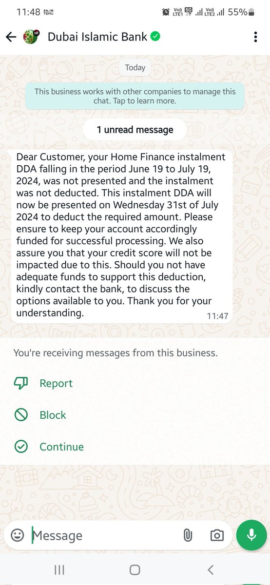 Amaarkash1979's tweet photo. @DIBtoday I dont understand, u say u will not deduct than u send this and no one answers, what happens now? Unbelievable. I cannot pay this instalment. https://t.co/BvRZE265I9