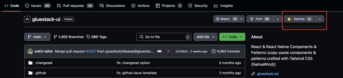gluestack's tweet image. We've hit 2k+ stars on GitHub! 🌟
Thank you for all the support. 
Many more to go! ✨