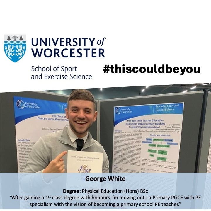 Physical Education student George is moving onto a PGCE in Primary Education, specialising in PE to achieve his ambition of becoming a primary school teacher #itcouldbeyou