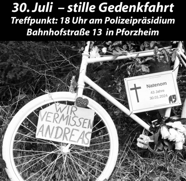 graddenker's tweet image. #Pforzheim #Natenom stille Gedenkfahrt
30.07. 18:00
