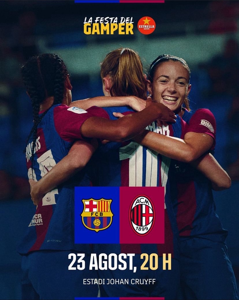 BarcaFem's tweet photo. 🚨OFFICIAL | Barça Femení will face AC Milan for the Joan Gamper Trophy on August 23 at 20.00h at Estadi Johan Cruyff. https://t.co/95DyF68GwH
