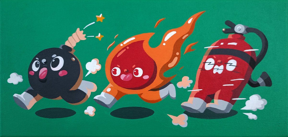 Friendly Fire 💣🔥🧯

#guigim #art #illustration #acrylicpainting #cartoon #comic