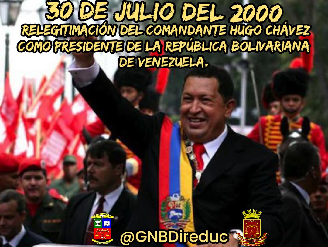 #30Jul Hoy se conmemoran 24 años de una victoria histórica: la relegitimación del Comandante Hugo Chávez con el 59% de los votos. ¡Un día para celebrar la fuerza y la unión del pueblo venezolano!