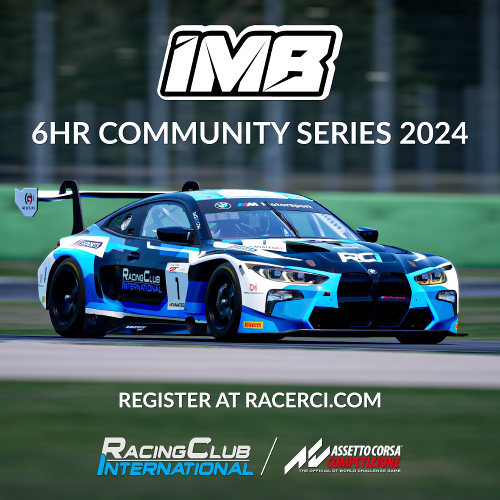 RCI_Racing's tweet image. 🚨 ICYMI

Registrations are open for the @imbracewear 6HR Community Series 2024!

6 rounds, limited tyres, custom BoP &amp;amp; prize giveaways every race!

Register now at:
racerci.com/championships/…

#Simracing #beACC #RCI
