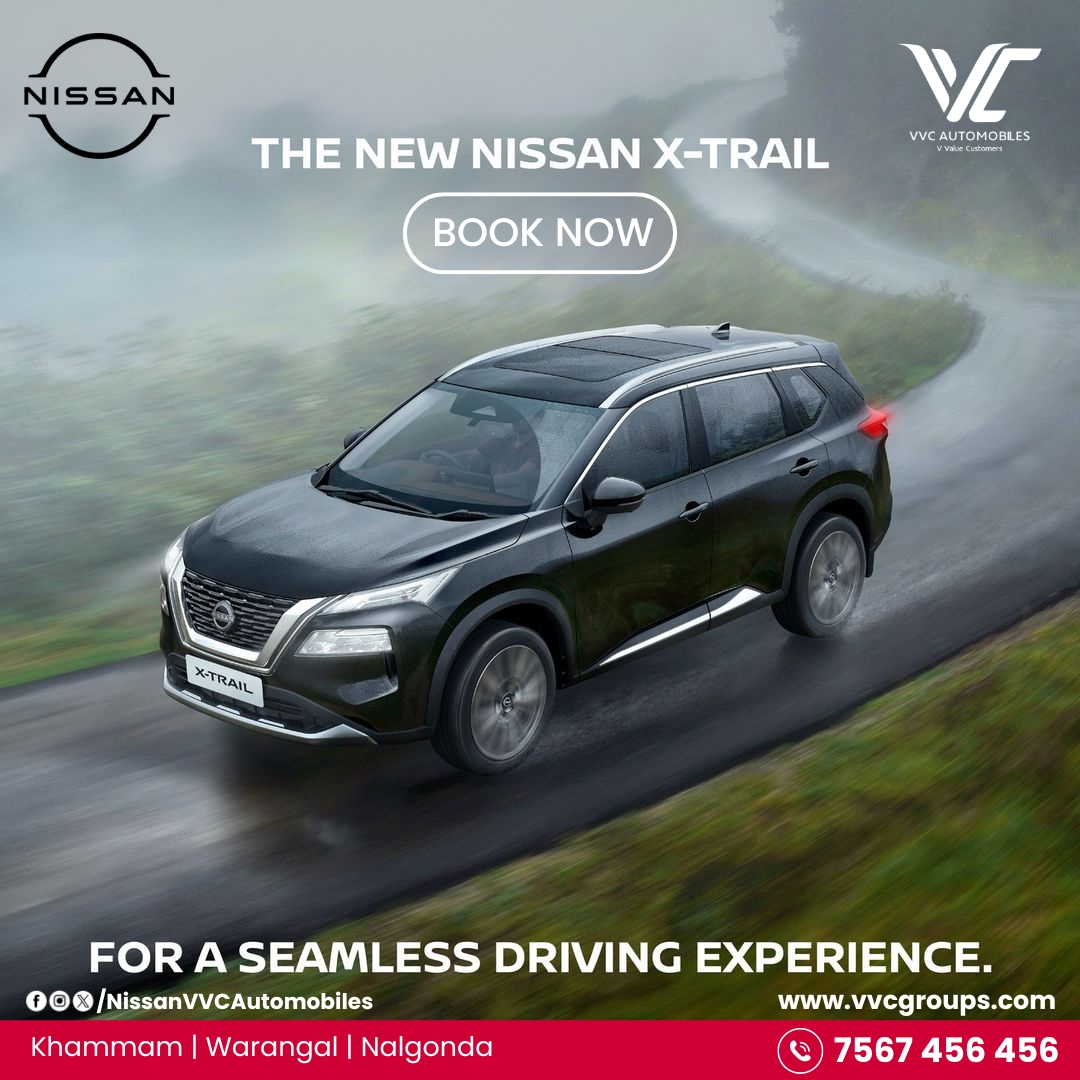vvcnissan's tweet photo. The new Nissan X-TRAIL is equipped with X-TRONIC CVT with D-Step Logic Control. Book the new Nissan X-TRAIL now.

Call us on - 7567456456

#Nissanindia #Nissan #Xtrail #NewCar #SUV #Launch #BookNow #Outdo #BeCelebrated #SUV #NissanSUV #Car #NissanVvcAutomobiles #VvcGroup https://t.co/xmKk7ZsWL9