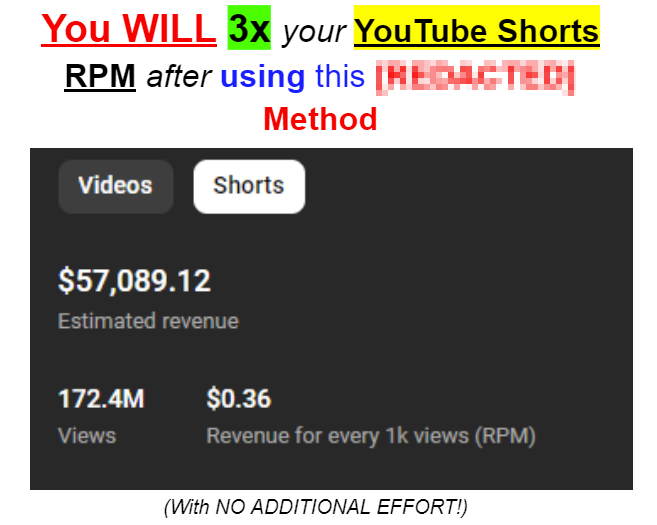 YouTube Shorts are officially the best platform to post on in 2024 (the new snapchat shows)

using my new [REDACTED] method, I've 3-5x'ed my RPM, so I am printing stupid amounts of money with the platform now

and the best part of all of it... anyone can do it 

like + reply w/