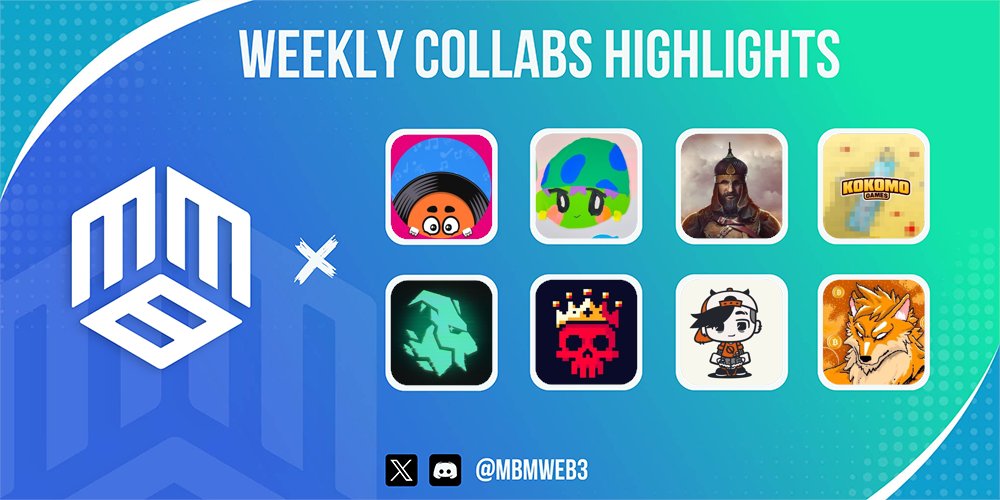 𝗖𝗼𝗹𝗹𝗮𝗯 𝗛𝗶𝗴𝗵𝗹𝗶𝗴𝗵𝘁𝘀

The MBM team mainly consists of Chefs. We're prepared to cook for you! 👨‍🍳
 
➜ ProducersNFT
➜ LifeiscrazyNFT
➜ Medieval Empires
➜ Kokomo Games
➜ PlayGoatGaming
➜ Fallen Kings
➜ We punks
➜ Mad Wolf Wear