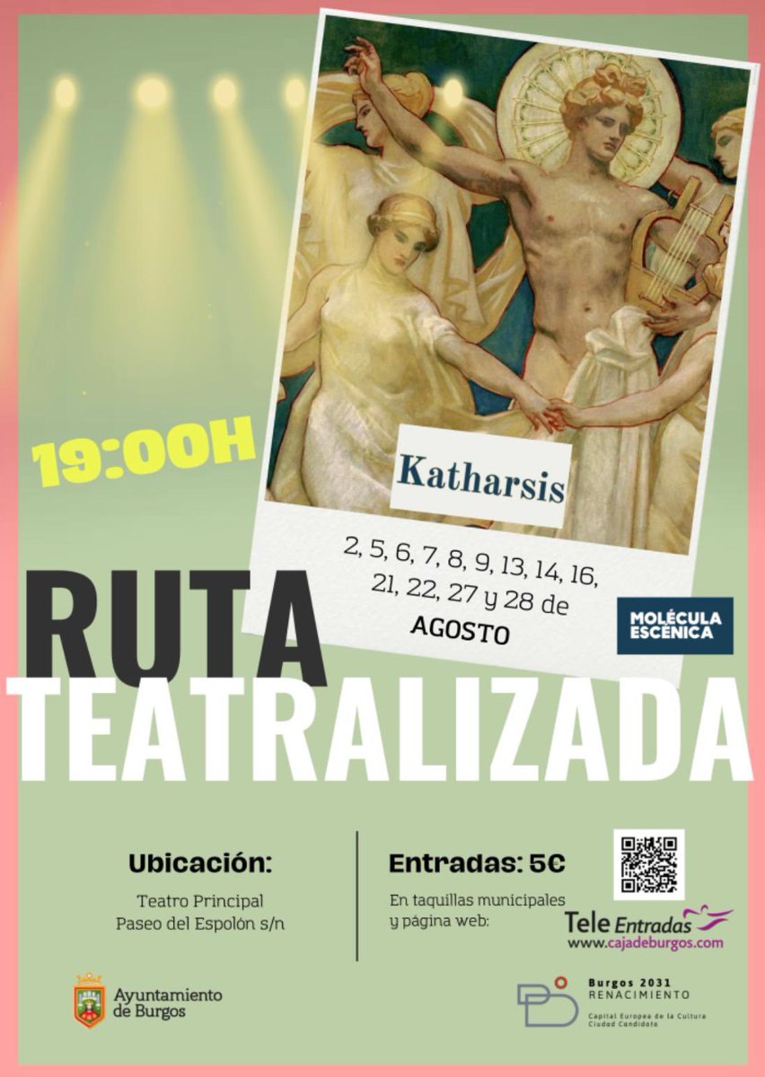 🔸¡Llega "Katharsis"!🔸La compañía de teatro Molécula Escénica nos ofrece durante el mes de agosto la posibilidad de conocer y disfrutar de los interiores del Teatro Principal a través de una ruta teatralizada.👣🎭

bacantix.com/Entradas/WebFo…

¡Nos vemos el viernes! 👋🏼