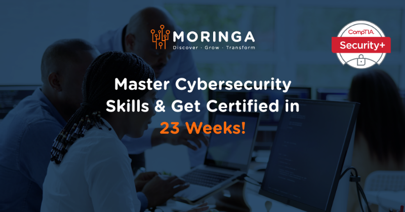 moringaschool's tweet photo. Join Moringa Cyber Security’s intensive boot camp and get certified with CompTIA Security+. Learn about security controls, cyber threat intelligence, cryptography &amp; more. Enroll today and advance your cybersecurity career!