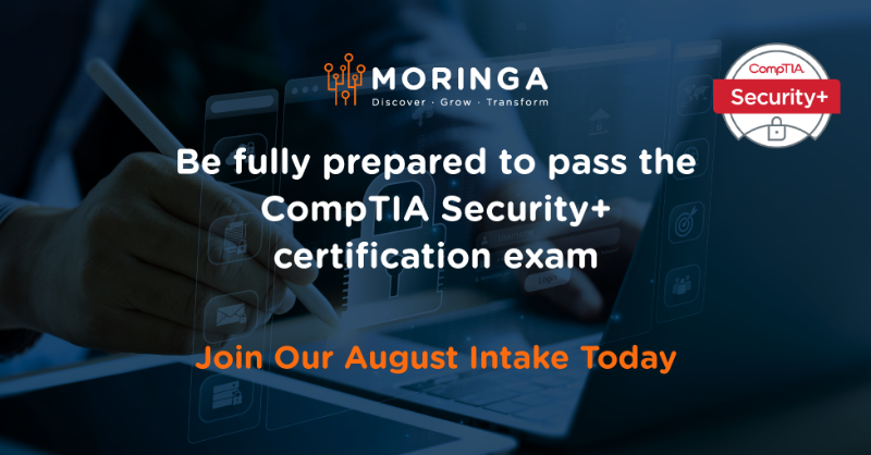moringaschool's tweet photo. Join Moringa Cyber Security’s intensive boot camp and get certified with CompTIA Security+. Learn about security controls, cyber threat intelligence, cryptography &amp; more. Enroll today and advance your cybersecurity career!