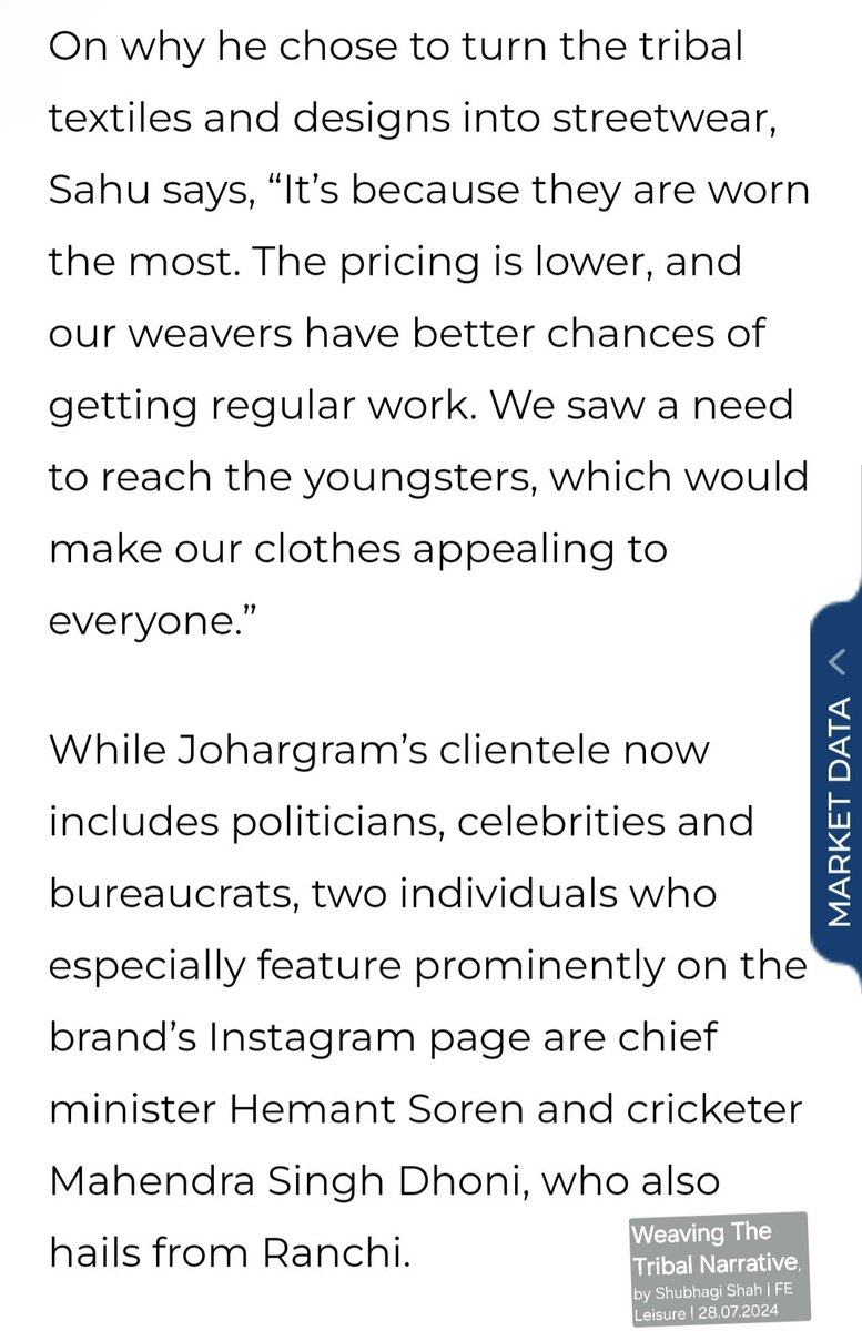 JOCC (@wejocc) on Twitter photo Jharkhand's <a href="/johargram/">Johargram-Made In Jharkhand</a> led by indigenous designer Ashish Satyavrat Sahu gets featured in this story on how homegrown brands are weaving tradition into tomorrow, a fantastic trend that is gaining significant momentum
Article link:
financialexpress.com/life/lifestyle… Jharkhand's <a href="/johargram/">Johargram-Made In Jharkhand</a> led by indigenous designer Ashish Satyavrat Sahu gets featured in this story on how homegrown brands are weaving tradition into tomorrow, a fantastic trend that is gaining significant momentum
Article link:
financialexpress.com/life/lifestyle…
