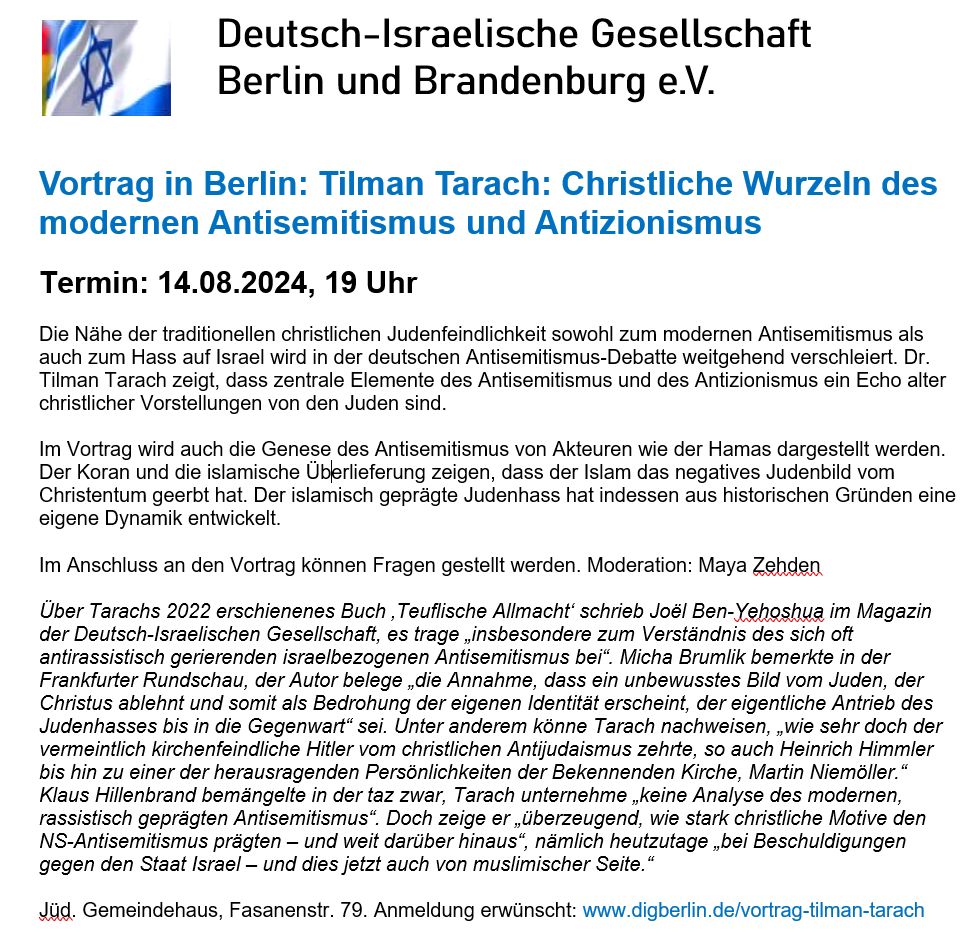 Meine nächsten Vorträge: #Berlin, 14. August 2024, Aachen, 21. Sept. 2024, Karlsruhe &amp; Hemsbach (BW), Dez. 2024. / Anmeldung für Berlin erwünscht: digberlin.de/vortrag-tilman…