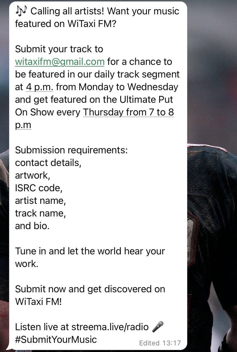 Witaxifm@gmail.com

streema.live/radio