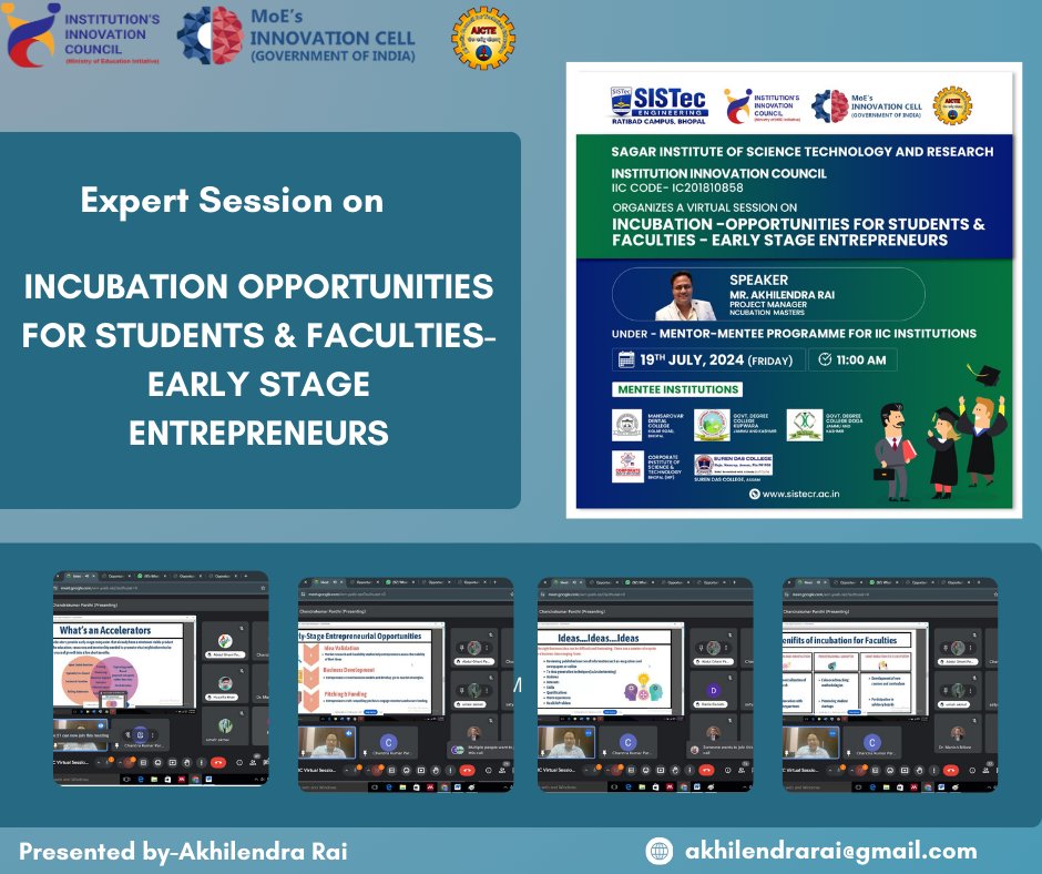 I had a blast sharing my entrepreneurial journey with the bright minds at SISTec Ratibad.

💥 Excited to inspire the next generation of innovators through the IIC mentor-mentee program. 

#incubation #entrepreneurship #mentorship #startup #education