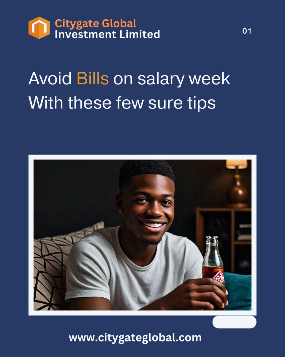 CityGateGlobal's tweet image. 🥳It's Salary Week🥳
Avoid Bills this week with these few steps👇
#loanservices #loans #citygate #Salary #mondaymotivation #salaryweek