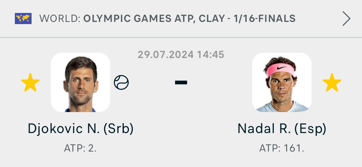 This could be the last match between two legends.

It’s their 60th match against each other, with an incredibly close record of 30:29 in favor of Djokovic.

Don’t miss it; it’s a must-watch!
