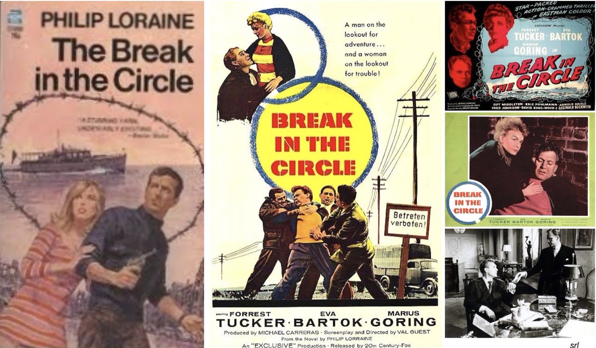 SaveRedlandLibr's tweet photo. 1:10pm TODAY on @TalkingPicsTV
The 1955 #Crime #Thriller film🎥 “Break in the Circle” directed & written by #ValGuest
Based on #RobinEstridge’s 1951 novel📖 “The Break in The Circle” (writing as Philip Loraine)
🌟#ForrestTucker #EvaBartok #MariusGoring #GuyMiddleton https://t.co/39ghQrGYLu
