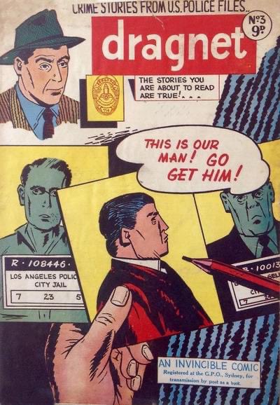 PaprbackWarrior's tweet image. Here is a look at a short-lived 1954 series of Dragnet comics published by Australia's Invincible Comics. #books #dragnet