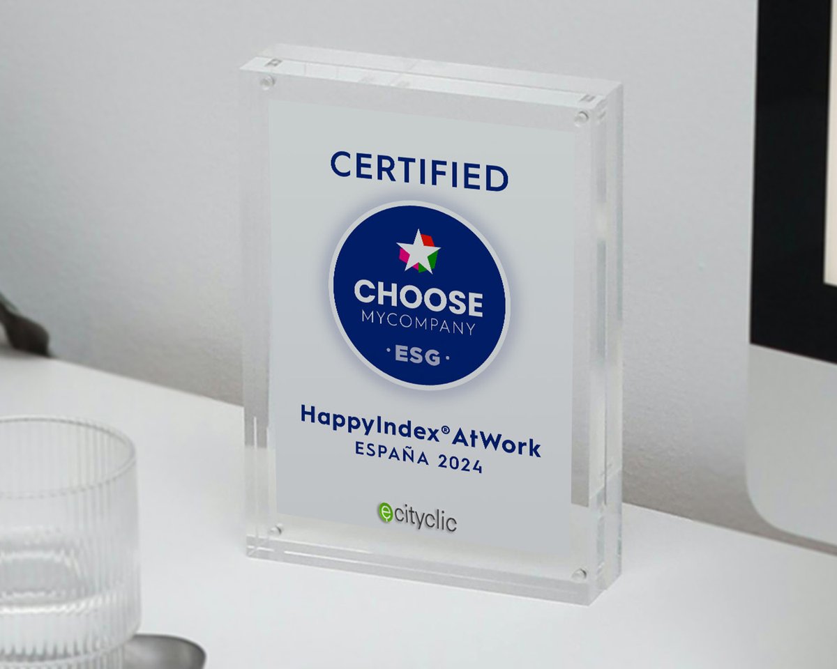 ecityclic's tweet photo. 🚀 En ecityclic hemos obtenido la certificación #HappyIndexAtWork2024. Este reconocimiento destaca nuestro compromiso con un entorno de trabajo positivo y gratificante. 
👏 Gracias a nuestro equipo por su dedicación.

Descubre más aquí 👉 https://t.co/H5qoMAMPsF

#ecityTEAM https://t.co/Uk4dLkatDT