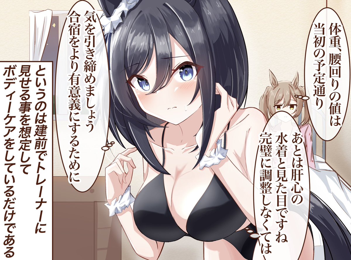 去年の夏に描いたフラッシュさんとファル子の水着
#ウマ娘 