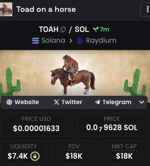 ToadOnAHorse's tweet photo. Bout to be a movie

$TOAH

https://t.co/ROFsSBTGcp https://t.co/GIYq4b1gUk