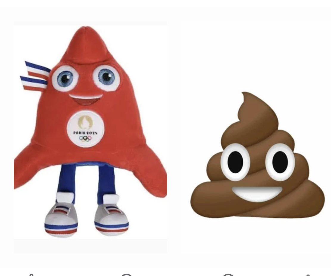 veryace's tweet image. Really, who thought this years Olympic mascot up, I know it’s supposed to be a French hat but I just keep seeing the emoji 😂🇬🇧 @TeamGB Good luck anyway #teamgb you are doing brilliantly at #Paris2024