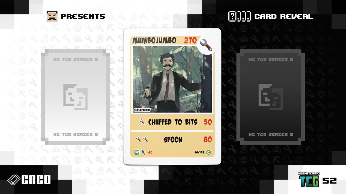 creocards's tweet photo. 🥄 Art Reveal 🥄

Introducing...

Mumbo Jumbo's Common card for HermitCraft TCG Series 2!!

Artwork by the splendid @sevenchiart! https://t.co/1nlGfjEzOV