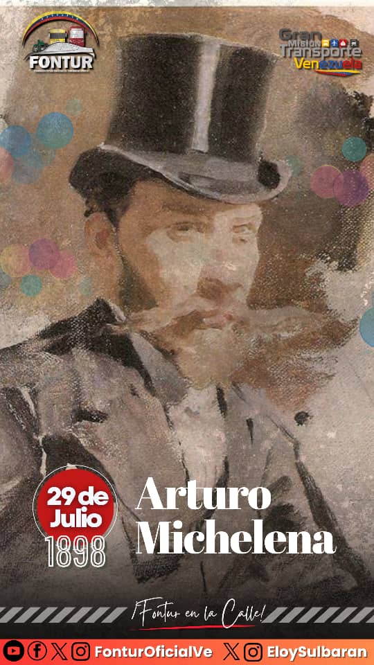 #Efeméride Un 29 de julio de 1898 fallece Arturo Michelena, reconocido pintor e ilustrador venezolano, siendo una de sus obras más destacadas la de "Miranda en la Carraca".
#GanoLaPazYLaEsperanza 
<a href="/NicolasMaduro/">Nicolás Maduro</a> 
<a href="/ELOYSULBARAN/">Eloy Chiquitín</a>