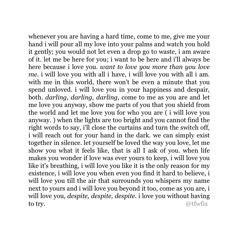 want to love you / come as you are