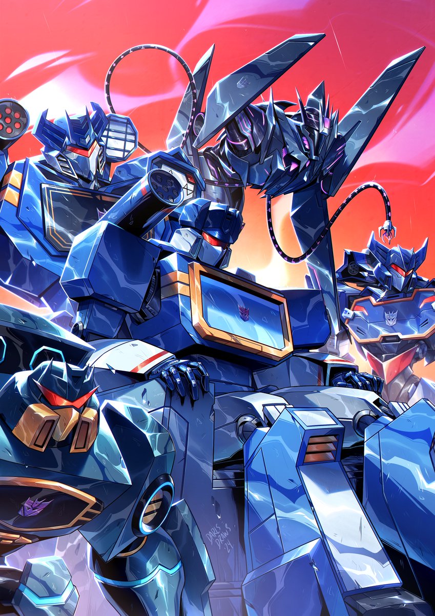 Oh hey it's time!🥳 This is my piece for the <a href="/vaporexzines/">Reverb - A Soundwave Fanbook</a> Soundwave Reverb zine! 💙

Lots of work, but loved the end piece c: make sure to check out the full zine linked below!🌟
#transformers