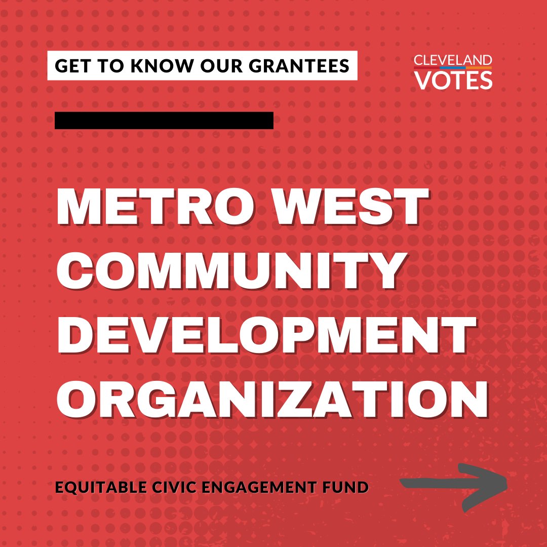 CLEVotes's tweet image. We&apos;re introducing our #ECEF Grantee 🎉

@MetroWestCLE promotes equitable civic engagement by hosting community forums, engaging young people, reaching out to marginalized groups, providing translation services to non-English-speaking residents, and more.