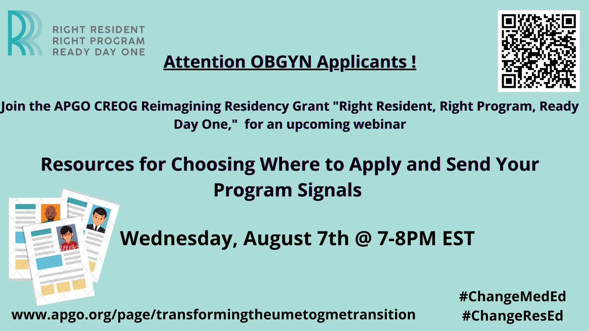 helen kang morgan (@helenjkmorgan) on Twitter photo The <a href="/apgonews/">APGO News</a> <a href="/acog/">ACOG</a> #CREOG <a href="/AmerMedicalAssn/">AMA</a> #RRR team is hosting a webinar for OBGYN applicants on Wednesday August 7th. QR code for registration below
Panelists will include <a href="/Maya_Michigan/">Maya Hammoud, MD,MBA (opinions are my own)</a> <a href="/SarahASantiago/">Sarah Santiago, MD</a> <a href="/LizASouthworth/">Liz Southworth, MD</a> & more! The <a href="/apgonews/">APGO News</a> <a href="/acog/">ACOG</a> #CREOG <a href="/AmerMedicalAssn/">AMA</a> #RRR team is hosting a webinar for OBGYN applicants on Wednesday August 7th. QR code for registration below
Panelists will include <a href="/Maya_Michigan/">Maya Hammoud, MD,MBA (opinions are my own)</a> <a href="/SarahASantiago/">Sarah Santiago, MD</a> <a href="/LizASouthworth/">Liz Southworth, MD</a> & more!