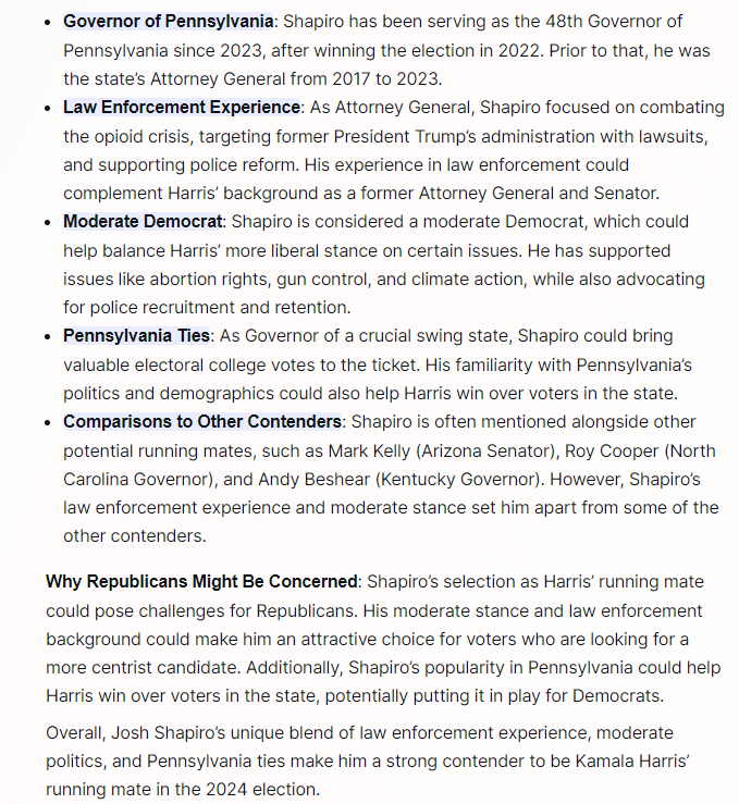 Shapiro_token's tweet photo. A little deeper analysis &amp; reminder today of why Shapiro is the OBVIOUS pick for $KAMALA's Vice President! https://t.co/RAAXJ0DiCJ