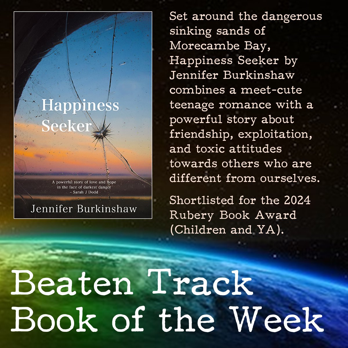 Beaten Track (@b10track) on Twitter photo Recently shortlisted for the Children and YA category of <a href="/RuberyBookAward/">Rubery Book Award</a>, <a href="/JenBurkinshaw/">jennifer burkinshaw</a>'s Happiness Seeker was our Book of the Week last week.
Buy Happiness Seeker now from beatentrackpublishing.com/happinessseeker. Look out for our next #bookoftheweek this Thursday. Recently shortlisted for the Children and YA category of <a href="/RuberyBookAward/">Rubery Book Award</a>, <a href="/JenBurkinshaw/">jennifer burkinshaw</a>'s Happiness Seeker was our Book of the Week last week.
Buy Happiness Seeker now from beatentrackpublishing.com/happinessseeker. Look out for our next #bookoftheweek this Thursday.