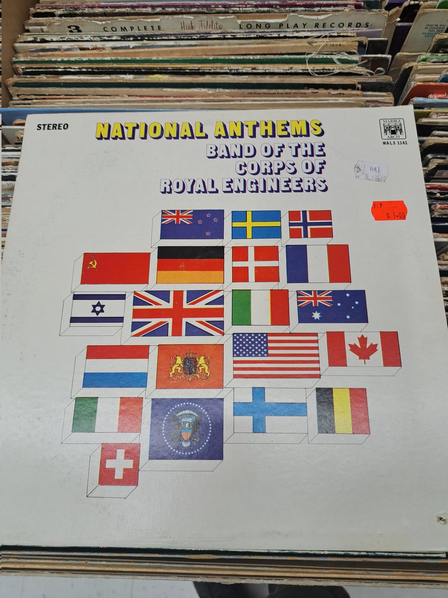 Buying this entire LP of national anthems, putting it on, and taking bets on how long it takes the missus to ask what we're listening to