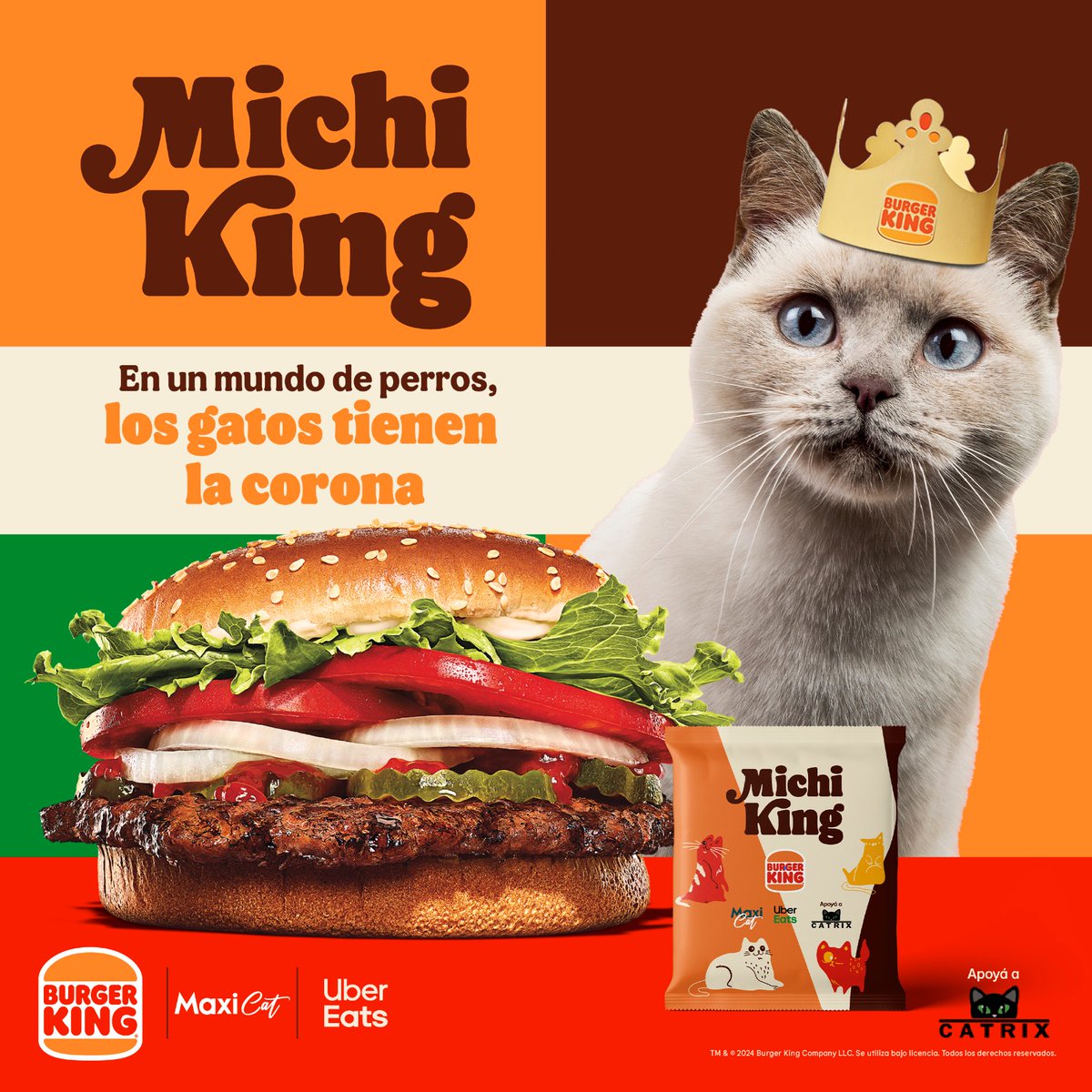Podés adquirir tu MichiKing de dos formas: comprando cualquiera de los combos 2x¢8400 a través de Uber Eats, o agrandando cualquier combo de tu elección en nuestros restaurantes.

*Aplican restricciones, ver reglamento y detalles de la croqueta en:surl.li/nyroti