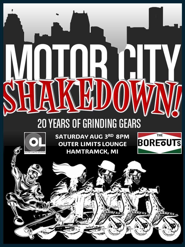 Don't forget! This Saturday, August 3rd, at 8pm, The Rovers Vintage Scooter Club and Outer Limits Lounge Present: Motor City Shakedown 20, Featuring #TheBoreouts!  $10 Entry (Free for Motor City Shakedown Rally Attendees with wrist band).

facebook.com/events/s/motor…